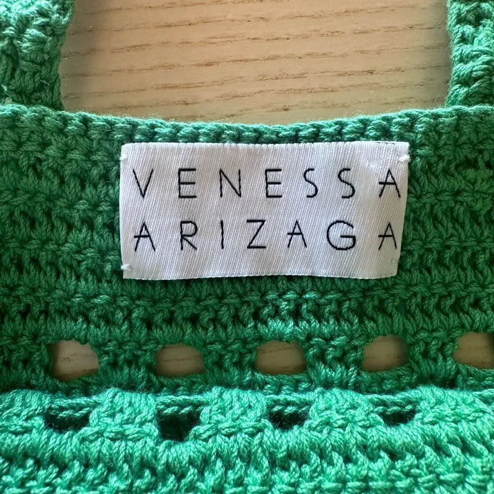 Venessa Arizaga Art Crochet Tote in Green NWOT